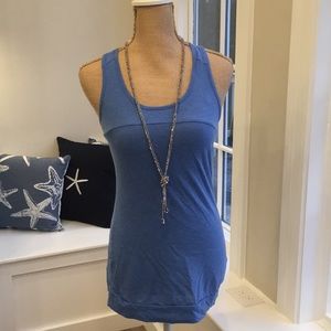 BOG Heather Blue Criss Cross Tank Top